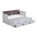 Pat de zi, Hanah Home, Alacati, 209x99x93 cm, PAL, Alb / Antracit