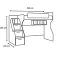 Pat supraetajat, Hanah Home, Milano, 260x185x106 cm, PAL, Crem/Maro