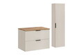 Set mobilier baie Adel Cashmere Wotan 80 cm HC, dulap inalt si masca lavoar, Comad, MDF/PAL, casmir