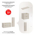 Set mobilier baie Adel Cashmere 120 cm, dulap inalt si masca dubla lavoar, Comad, MDF/PAL, casmir