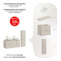 Set mobilier baie Adel Cashmere Smile 120 cm, dulap inalt si masca dubla cu lavoar, Comad, MDF/PAL, casmir