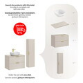 Set mobilier baie Adel Cashmere Smile 80 cm HC, dulap inalt si masca lavoar, Comad, MDF/PAL, casmir