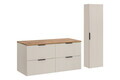 Set mobilier baie Adel Cashmere Wotan 120 cm, dulap inalt si masca dubla lavoar, Comad, MDF/PAL, casmir