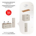 Set mobilier baie Adel Cashmere Wotan Smile 120 cm, dulap inalt si masca dubla cu lavoar, Comad, MDF/PAL, casmir