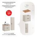 Set mobilier baie Adel Cashmere Wotan Smile 60 cm, dulap inalt si masca cu lavoar, Comad, MDF/PAL, casmir