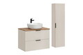 Set mobilier baie Adel Cashmere Wotan Smile 80 cm, dulap inalt si masca cu lavoar, Comad, MDF/PAL, casmir
