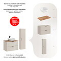 Set mobilier baie Adel Cashmere Wotan Smile 80 cm, dulap inalt si masca cu lavoar, Comad, MDF/PAL, casmir