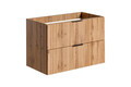 Set mobilier Adel Oak 60 cm, dulap inalt, masca cu lavoar si oglinda LED, Comad, MDF/PAL, stejar