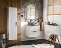 Set mobilier Adel White Anna 60 cm, dulap inalt, masca cu lavoar si oglinda cu LED, Comad, alb