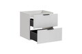 Set mobilier baie Adel White Artisan 140 cm HC, dulap inalt si masca dubla lavoar, Comad, MDF/PAL, alb mat/stejar