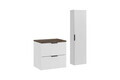 Set mobilier baie Adel White Vintage 60 cm HC, dulap inalt si masca lavoar, Comad, MDF/PAL, alb mat/negru vintage