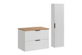 Set mobilier baie Adel White Wotan 80 cm HC, dulap inalt si masca lavoar, Comad, MDF/PAL, alb mat/wotan
