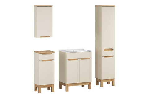 Set mobilier baie Bali Cashmere Lava 60 cm HC LC, dulapuri si masca cu lavoar, Comad, MDF/PAL, casmir