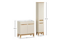 Set mobilier baie Bali Cashmere Sky 80 cm, dulap inalt si masca cu lavoar, Comad, MDF/PAL, casmir