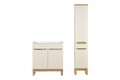 Set mobilier baie Bali Cashmere Sky 80 cm, dulap inalt si masca cu lavoar, Comad, MDF/PAL, casmir