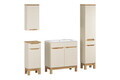 Set mobilier baie Bali Cashmere Sky 80 cm, dulapuri si masca cu lavoar, Comad, MDF/PAL, casmir