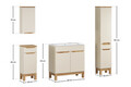 Set mobilier baie Bali Cashmere Sky 80 cm, dulapuri si masca cu lavoar, Comad, MDF/PAL, casmir