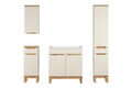 Set mobilier baie Bali Cashmere Sky 80 cm, dulapuri si masca cu lavoar, Comad, MDF/PAL, casmir