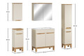 Set mobilier baie Bali Cashmere Sky 80 cm, dulapuri, masca cu lavoar si cabinet cu oglinda, Comad, MDF/PAL, casmir