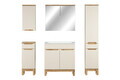 Set mobilier baie Bali Cashmere Sky 80 cm, dulapuri, masca cu lavoar si cabinet cu oglinda, Comad, MDF/PAL, casmir