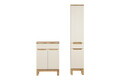 Set mobilier baie Bali Cashmere Natural Wotan 60 cm HC, dulap inalt si masca lavoar, Comad, MDF/PAL, casmir