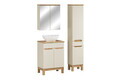 Set mobilier baie Bali Cashmere Wotan 60 cm, dulap inalt, masca cu lavoar si cabinet cu oglinda, Comad, MDF/PAL, casmir