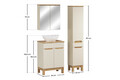 Set mobilier baie Bali Cashmere Wotan 60 cm, dulap inalt, masca cu lavoar si cabinet cu oglinda, Comad, MDF/PAL, casmir