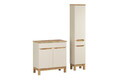Set mobilier baie Bali Cashmere Natural Wotan 80 cm HC, dulap inalt si masca lavoar, Comad, MDF/PAL, casmir