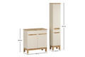 Set mobilier baie Bali Cashmere Natural Wotan 80 cm HC, dulap inalt si masca lavoar, Comad, MDF/PAL, casmir