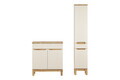 Set mobilier baie Bali Cashmere Natural Wotan 80 cm HC, dulap inalt si masca lavoar, Comad, MDF/PAL, casmir
