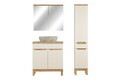Set mobilier baie Bali Cashmere Anna 80 cm, dulap inalt, masca cu lavoar si cabinet cu oglinda, Comad, MDF/PAL, casmir
