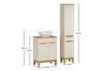 Set mobilier baie Bali Cashmere Wotan Pati 60 cm, dulap inalt si masca cu lavoar, Comad, MDF/PAL, casmir
