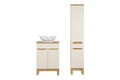 Set mobilier baie Bali Cashmere Wotan Pati 60 cm, dulap inalt si masca cu lavoar, Comad, MDF/PAL, casmir