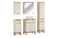 Set mobilier baie Bali Cashmere Wotan Pati 60 cm, dulapuri, masca cu lavoar si cabinet cu oglinda, Comad, MDF/PAL, casmir