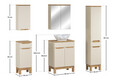 Set mobilier baie Bali Cashmere Wotan Pati 60 cm, dulapuri, masca cu lavoar si cabinet cu oglinda, Comad, MDF/PAL, casmir