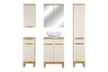 Set mobilier baie Bali Cashmere Wotan Pati 60 cm, dulapuri, masca cu lavoar si cabinet cu oglinda, Comad, MDF/PAL, casmir
