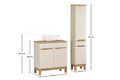Set mobilier baie Bali Cashmere Wotan 80 cm HC LC, dulap inalt si masca cu lavoar, Comad, MDF/PAL, casmir