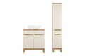 Set mobilier baie Bali Cashmere Wotan 80 cm HC LC, dulap inalt si masca cu lavoar, Comad, MDF/PAL, casmir
