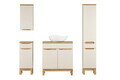 Set mobilier baie Bali Cashmere Wotan 80 cm HC LC, dulapuri, masca cu lavoar si cabinet cu oglinda, Comad, MDF/PAL, casmir