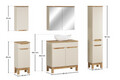 Set mobilier baie Bali Cashmere Wotan 80 cm HC MC, dulapuri, masca cu lavoar si cabinet cu oglinda, Comad, MDF/PAL, casmir