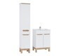 Set mobilier baie Bali White Lava 60 cm, dulap inalt si masca cu lavoar, Comad, MDF/PAL, alb