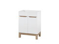 Set mobilier baie Bali White Lava 60 cm, dulap inalt, masca cu lavoar si cabinet cu oglinda, Comad, MDF/PAL, alb