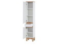 Set mobilier baie Bali White Lava 60 cm, dulap inalt, masca cu lavoar si cabinet cu oglinda, Comad, MDF/PAL, alb