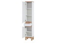 Set mobilier baie Bali White Lava 60 cm, dulap inalt, masca cu lavoar si cabinet cu oglinda, Comad, MDF/PAL, alb