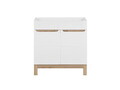 Set mobilier baie Bali White Lava 80 cm, dulapuri, masca cu lavoar si cabinet cu oglinda, Comad, MDF/PAL, alb