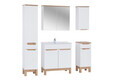 Set mobilier baie Bali White Lava 80 cm, dulapuri, masca cu lavoar si cabinet cu oglinda, Comad, MDF/PAL, alb