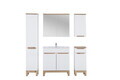 Set mobilier baie Bali White Lava 80 cm 804 1, dulapuri, masca cu lavoar si cabinet cu oglinda, Comad, MDF/PAL, alb