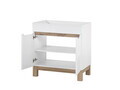 Set mobilier baie Bali White Lava 80 cm 804 841, dulap inalt, masca cu lavoar si cabinet cu oglinda, Comad, MDF/PAL, alb