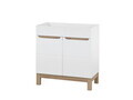 Set mobilier baie Bali White Lava 80 cm 840, dulap inalt si masca cu lavoar, Comad, MDF/PAL, alb
