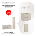 Set mobilier baie Dalia Cashmere Lava 120 cm , dulap inalt si masca dubla lavoar, Comad, PAL, casmir